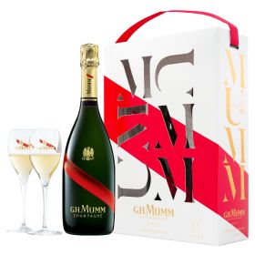 COFFRET G.H MUMM GRAND CORDON BRUT AVEC 2 FLÛTES