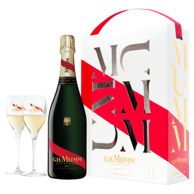 Coffret G.H MUMM Cordon Rouge Brut avec 2 flûtes 